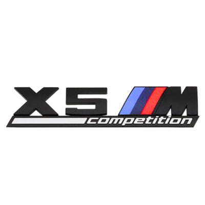 Emblème Badge Logo BMW M Competition Noir Chrome - packshot studio 2 - Becquet Voiture