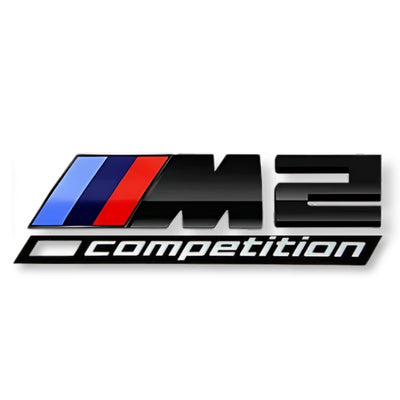 Emblème Badge Logo BMW M Competition Noir Chrome - vue arrière 2 - Becquet Voiture