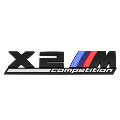 Emblème Badge Logo BMW M Competition Noir Chrome - vue de dessus 2 - Becquet Voiture