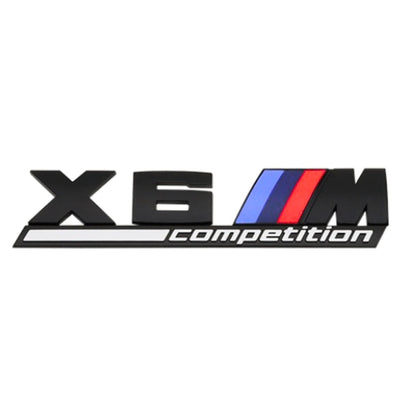 Emblème Badge Logo BMW M Competition Noir Chrome - vue de face 3 - Becquet Voiture