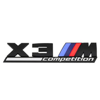 Emblème Badge Logo BMW M Competition Noir Chrome - vue rapprochée 2 - Becquet Voiture