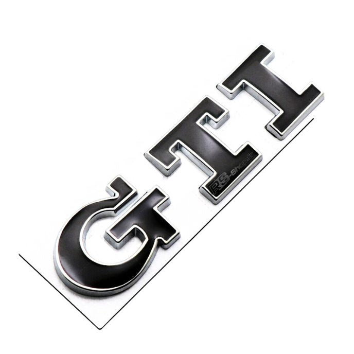 Emblème Badge Logo GTI VW Golf 4 5 6 7 - vue de profil 3 - Becquet Voiture