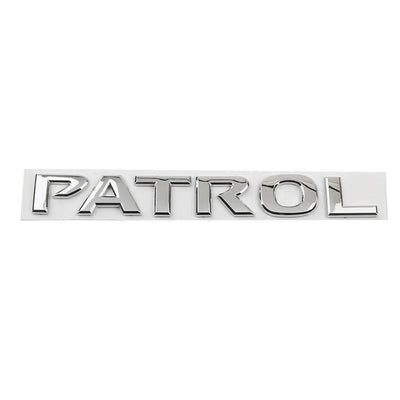 Emblème Badge PATROL Noir pour Nissan 24.5cm - détail du montage - Becquet Voiture