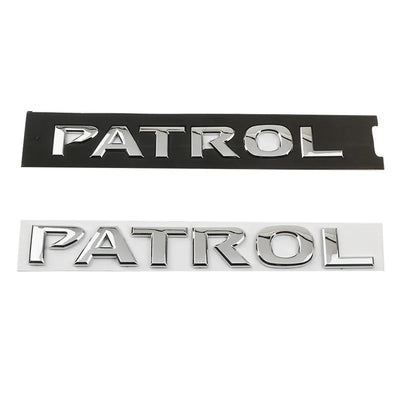 Emblème Badge PATROL Noir pour Nissan 24.5cm - installé sur véhicule - Becquet Voiture