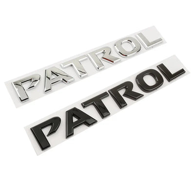 Emblème Badge PATROL Noir pour Nissan 24.5cm - packshot studio - Becquet Voiture