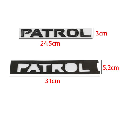 Emblème Badge PATROL Noir pour Nissan 24.5cm - vue arrière - Becquet Voiture