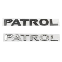 Emblème Badge PATROL Noir pour Nissan 24.5cm - vue de face - Becquet Voiture