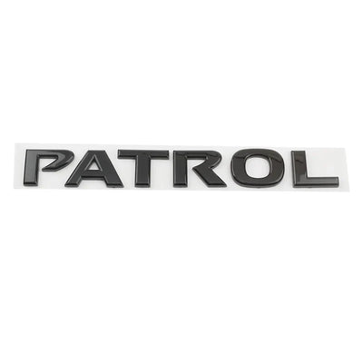 Emblème Badge PATROL Noir pour Nissan 24.5cm - vue de profil - Becquet Voiture