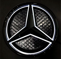 Emblème Calandre Mercedes-Benz Étoilé Lumineux LED Noir Brillant - vue de dessus - Becquet Voiture