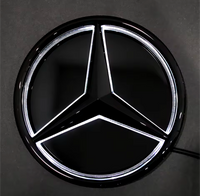 Emblème calandre Mercedes lumineux LED noir brillant - vue arrière - Becquet Voiture