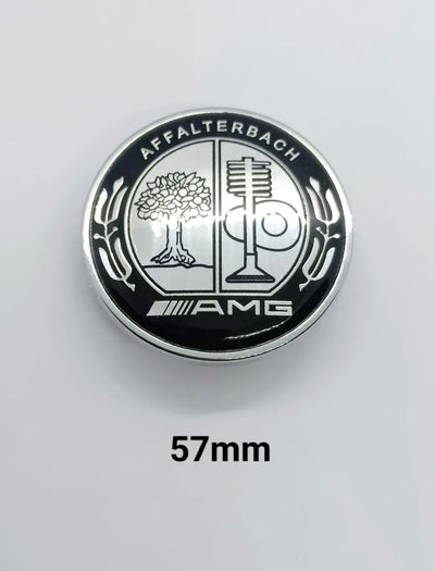 Emblème Capot Mercedes AMG 57mm Classe C E CLK S - vue de face - Becquet Voiture