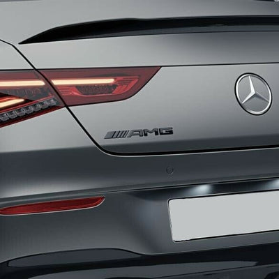 Emblème coffre AMG Mercedes noir - vue de face - Becquet Voiture