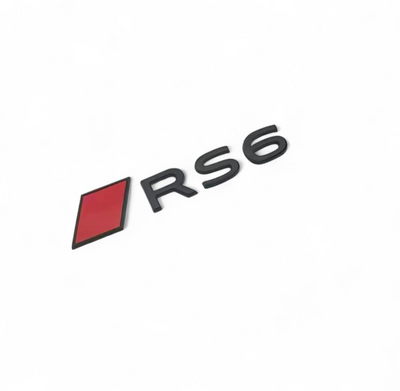 Emblème coffre Audi RS6 noir brillant - vue arrière - Becquet Voiture