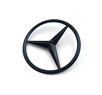 Emblème coffre Mercedes étoile noir - vue de face - Becquet Voiture