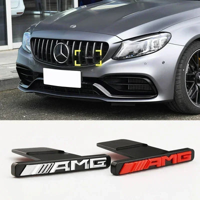 Emblème de Calandre Chromé Mercedes AMG - vue de profil - Becquet Voiture