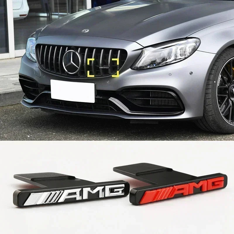 Emblème de Calandre Chromé Mercedes AMG - vue de profil - Becquet Voiture