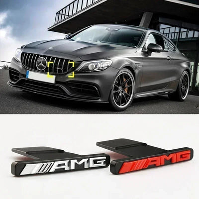 Emblème de Calandre Chromé Mercedes AMG - vue de trois-quarts - Becquet Voiture