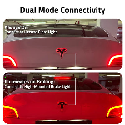 Emblème de calandre Tesla Lumineux - packshot studio - Becquet Voiture