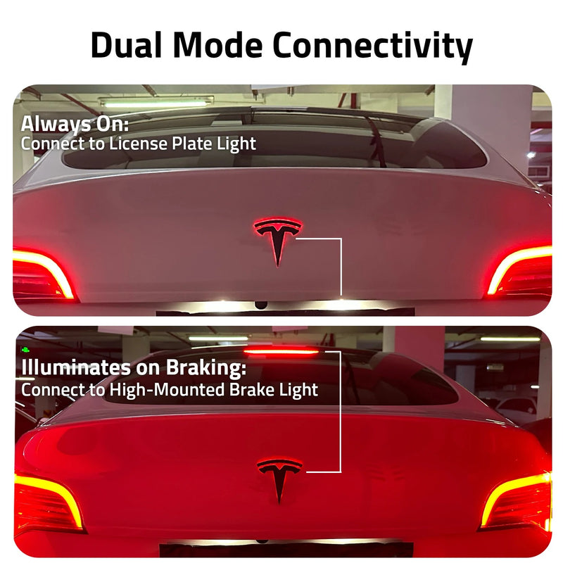 Emblème de calandre Tesla Lumineux - packshot studio - Becquet Voiture
