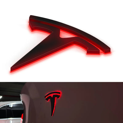 Emblème de calandre Tesla Lumineux - vue de face - Becquet Voiture