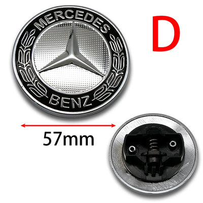 Emblème de Capot 57 mm Mercedes-Benz Classe C E S - vue de face 2 - Becquet Voiture