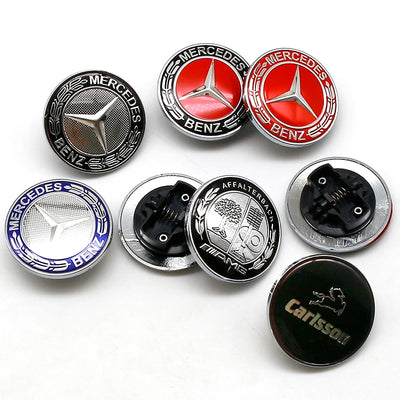 Emblème de Capot 57 mm Mercedes-Benz Classe C E S - vue de face - Becquet Voiture