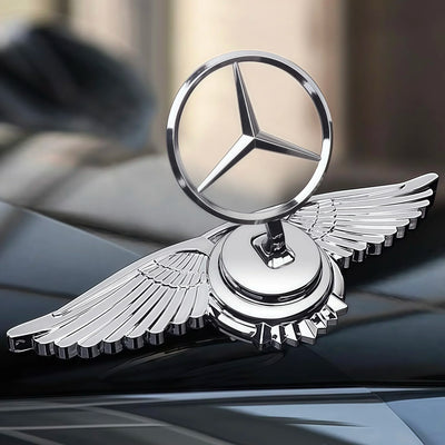 Emblème de Capot Chromé Mercedes-Benz avec Aile - vue arrière - Becquet Voiture