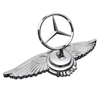 Emblème de Capot Chromé Mercedes-Benz avec Aile - vue de dessus - Becquet Voiture