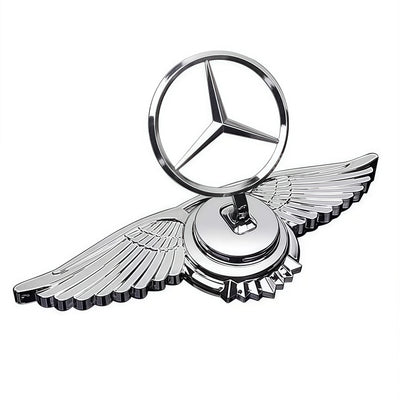 Emblème de Capot Chromé Mercedes-Benz avec Aile - vue de dessus - Becquet Voiture