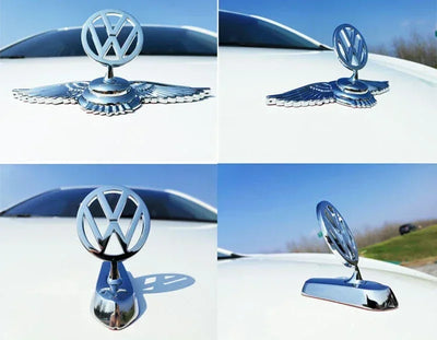 Emblème de Capot Chromé Volkswagen Golf Polo Passat - installé sur véhicule - Becquet Voiture