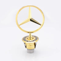 Emblème Étoile Capot Mercedes Benz W204 W205 W220 Noir Chrome - installé sur véhicule - Becquet Voiture