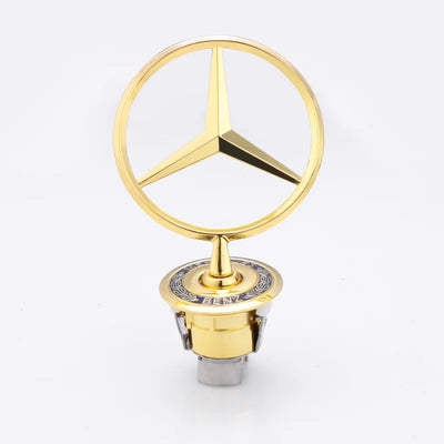 Emblème Étoile Capot Mercedes Benz W204 W205 W220 Noir Chrome - installé sur véhicule - Becquet Voiture