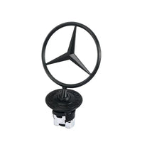Emblème Étoile Capot Mercedes Benz W204 W205 W220 Noir Chrome - vue de face - Becquet Voiture