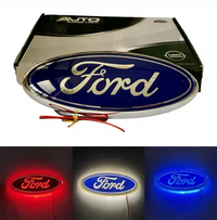Emblème Ford LED Lumineux 4D pour F150 et Focus - vue de face - Becquet Voiture