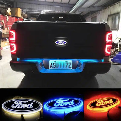Emblème Ford LED Lumineux 4D pour F150 et Focus - vue de profil - Becquet Voiture