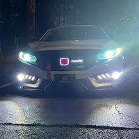 Beleuchtetes zweifarbiges Honda-LED-Emblem für Kühlergrill und Heckklappe - Dreiviertelansicht - Becquet Voiture
