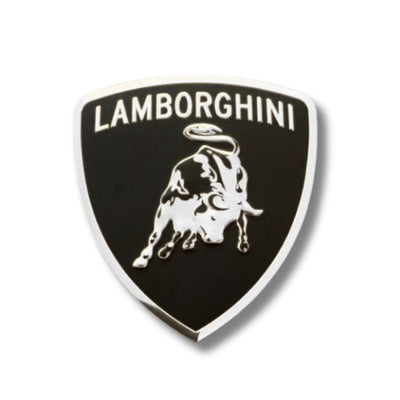 Emblème Lamborghini Chrome Doré Voiture - vue de face - Becquet Voiture
