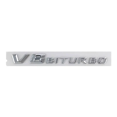 Emblème Latéral AMG V8 Biturbo Mercedes 19.3cm - détail du montage - Becquet Voiture