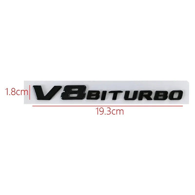 Emblème Latéral AMG V8 Biturbo Mercedes 19.3cm - vue de dessus - Becquet Voiture
