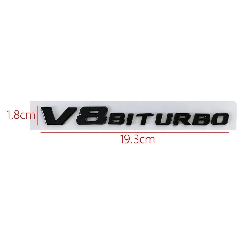 Mercedes AMG V8 Biturbo Side Badge 19.3cm - top view - Becquet Voiture