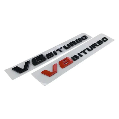 Emblème Latéral AMG V8 Biturbo Mercedes 19.3cm - vue rapprochée - Becquet Voiture