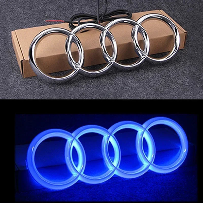 Emblème LED Calandre Avant Audi A3 A4 A5 Q5 - vue rapprochée - Becquet Voiture