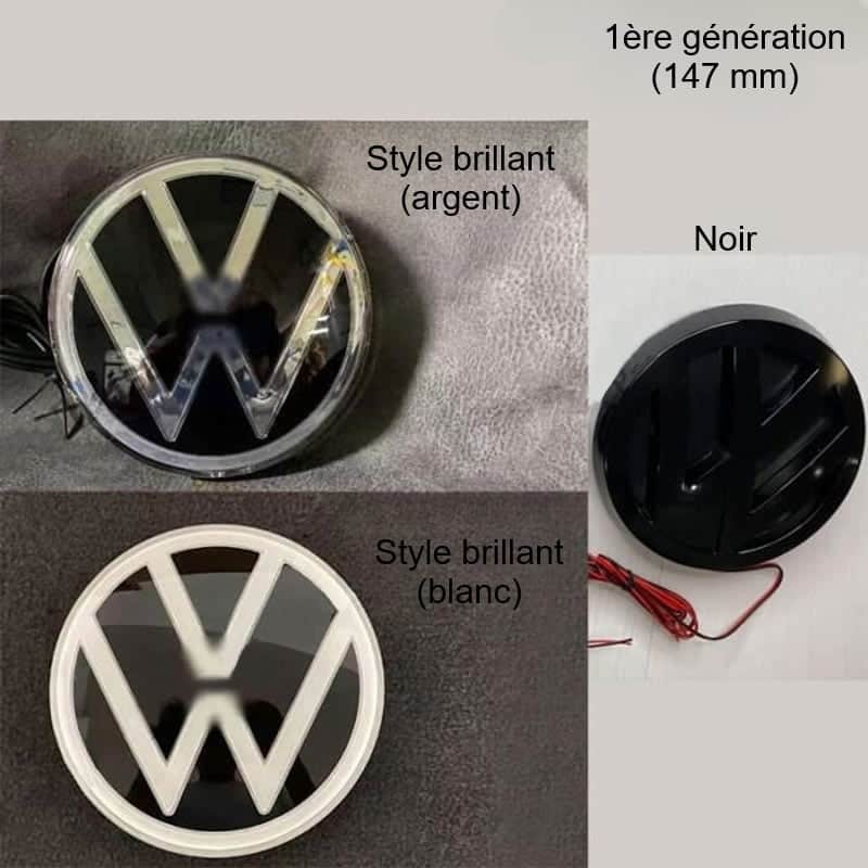 Dynamic LED VW Tiguan 2012-2017 Waterproof Emblem - three-quarter view - Becquet Voiture