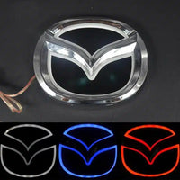 Emblème LED Mazda 5D lumineux arrière 12.0x9.5cm bleu rouge blanc - vue de face - Becquet Voiture