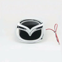 Emblème LED Mazda 5D lumineux arrière 12.0x9.5cm bleu rouge blanc - vue de profil - Becquet Voiture