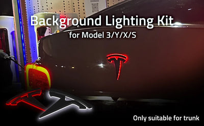Emblème LED Tesla Coffre Model 3 Y X S Frein - détail du montage - Becquet Voiture