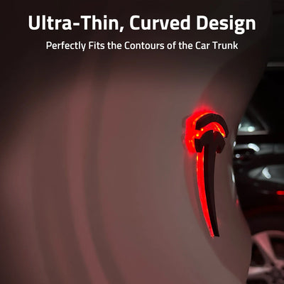 Emblème LED Tesla Coffre Model 3 Y X S Frein - vue de trois-quarts - Becquet Voiture