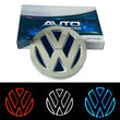 Emblème LED VW 11x11 cm lumineux Blanc Rouge Bleu 12V