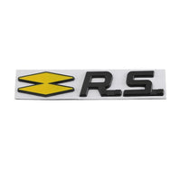 Emblème Logo RS Renault Noir Chrome Rouge Jaune - vue arrière - Becquet Voiture