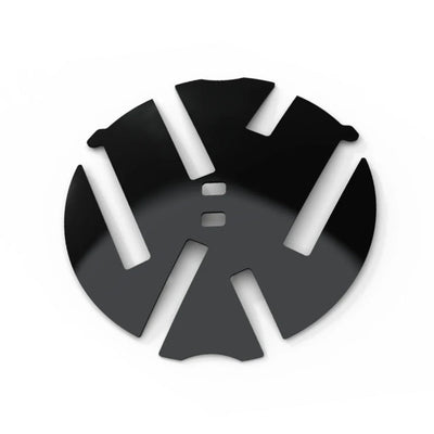 Emblème Logo VW Noir 3D Brillant Mat Carbone Golf Polo - vue de dessus 2 - Becquet Voiture
